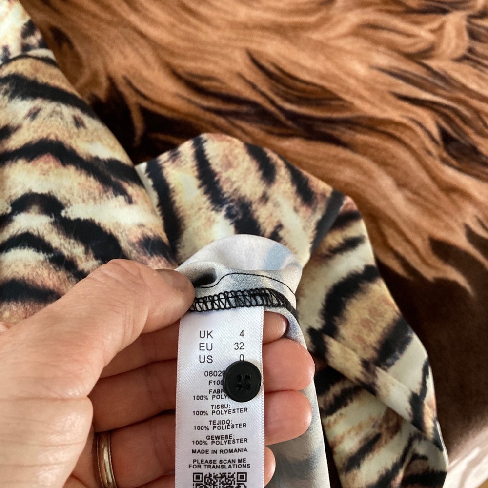 Asos Tiger Print Button Down Blouse - image 7